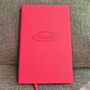 Takeda Red Leather Journal Blank Lined Notebook 8.25" x 5.37" A5